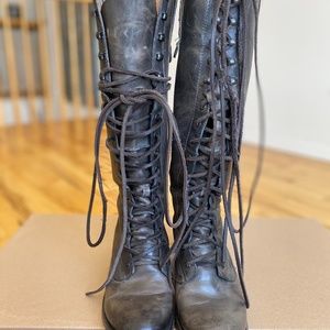 FREEBIRD BY STEVEN GRANY GRANNY LACE UP BOOTS
